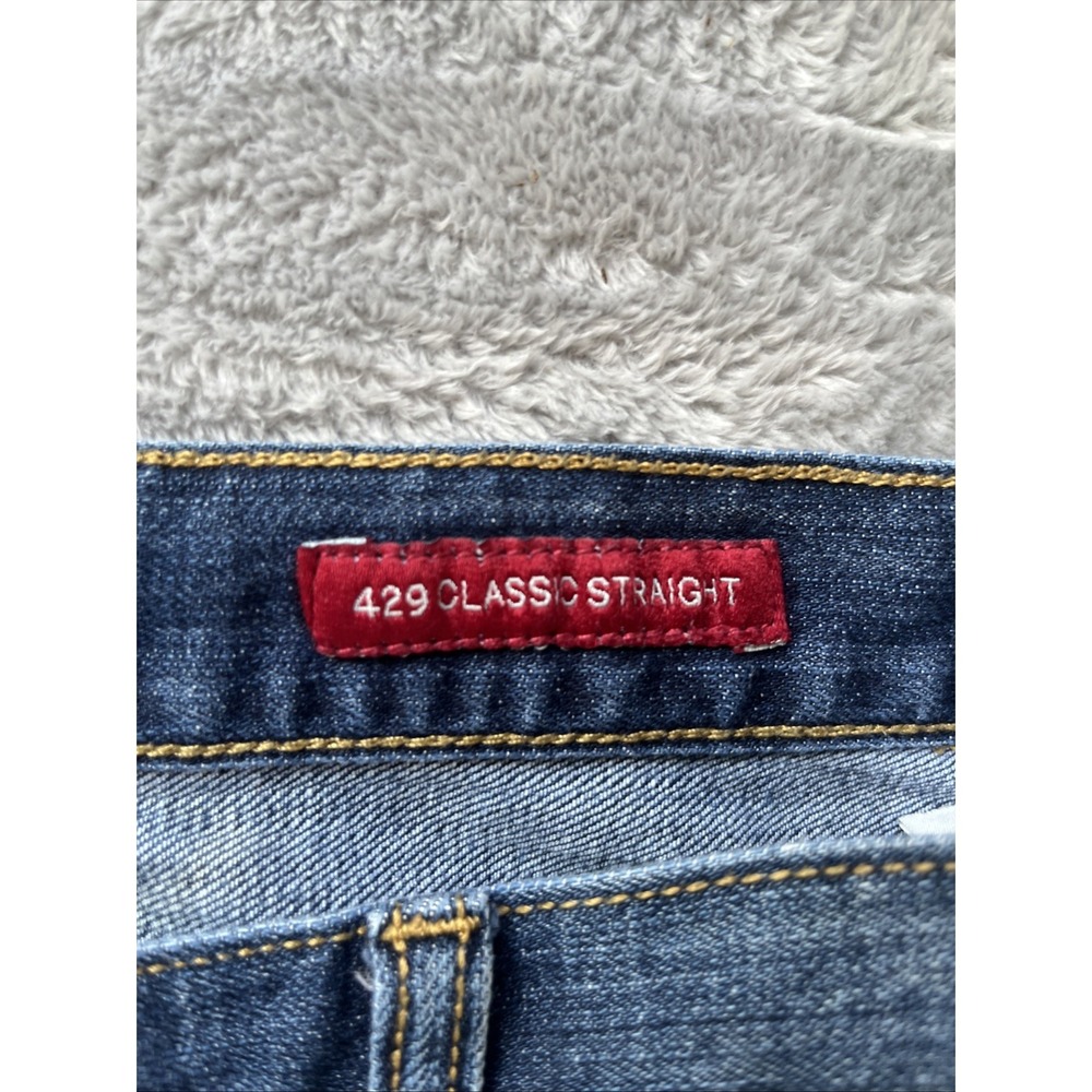Lucky Brand 429 Classic Straight Jeans Men's 36x31 (Tag: 36x32) Blue Dark Wash - Picture 6 of 13